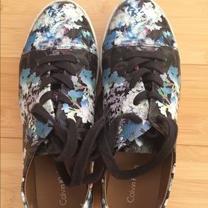 Calvin Klein floral sneakers.